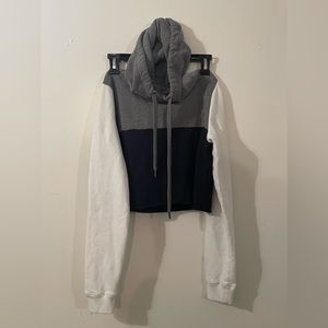color-blocked crop hoodie
